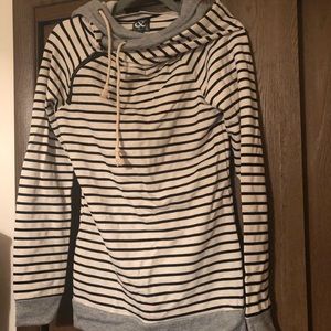 Mindy Mae’s Market Striped Hoodie, size small